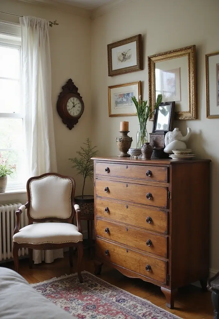 25 Bedroom Decoration Ideas for Couples That Feel Luxurious Yet Cozy - 14. Vintage Accents