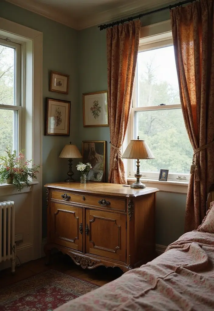 25 Romantic Vintage Bedroom Ideas That Feel Timeless & Intimate - 9. Vintage-Inspired Furnishings