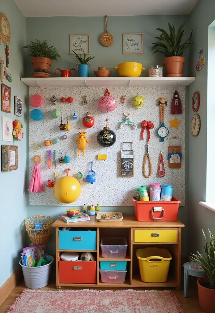 30 Box Room Bedroom Ideas for Kids That Maximize Every Inch - 18. Pegboard Organization