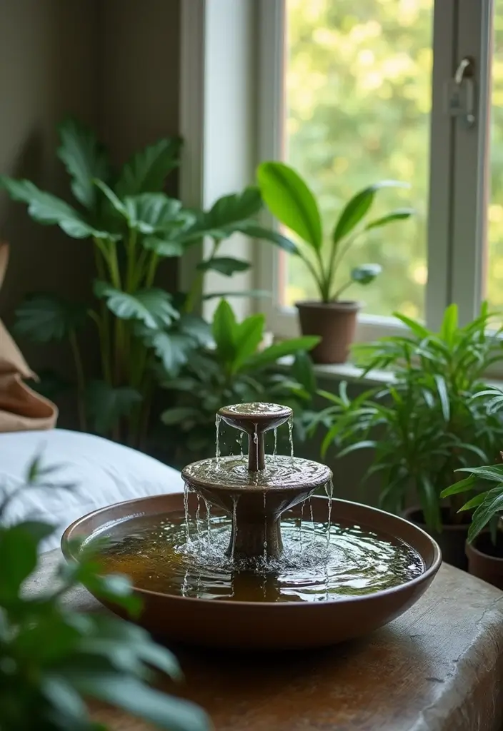30 Jungle Bedroom Ideas for Adults That Bring Nature Indoors - 14. Bring in Water Features